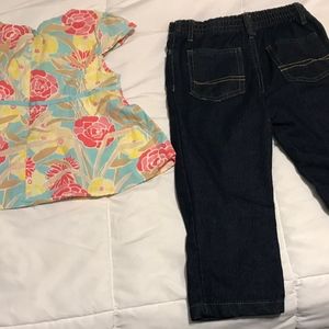 BABY GAP FLORAL PRINT BLOUSE/TOMMY HILFIGER JEANS
